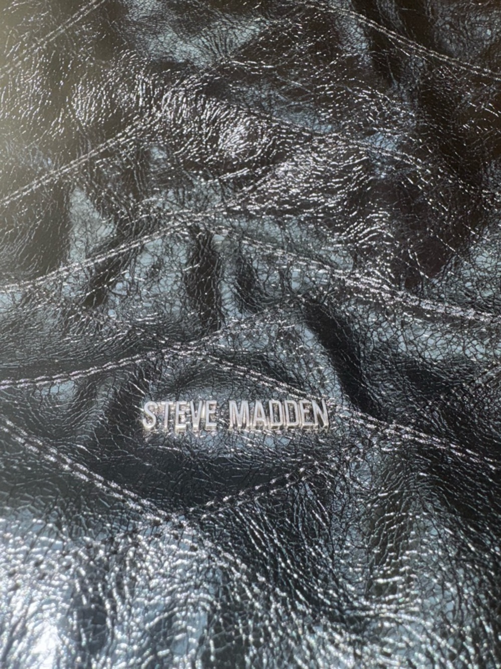 Steve Madden Crushed Leather-like Shoulder Tote with Removable Pouch - Picture 4 of 9